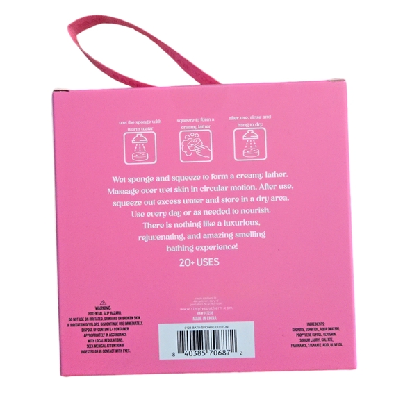 NWT Simply Southern Spongy Babe Body Cleanser Soap Sponge in Cotton Blossom - Picture 2 of 2